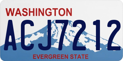 WA license plate ACJ7212