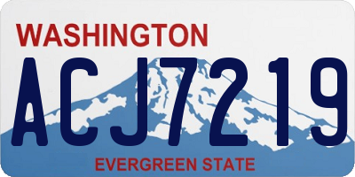 WA license plate ACJ7219