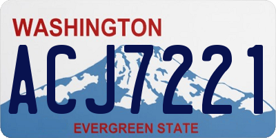 WA license plate ACJ7221