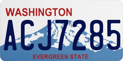WA license plate ACJ7285