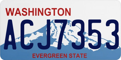 WA license plate ACJ7353