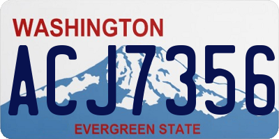WA license plate ACJ7356