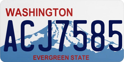 WA license plate ACJ7585