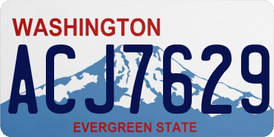 WA license plate ACJ7629