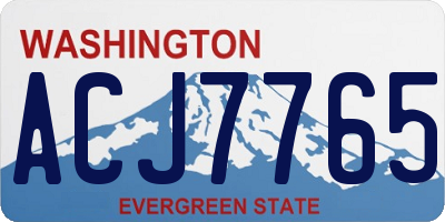 WA license plate ACJ7765