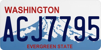 WA license plate ACJ7795