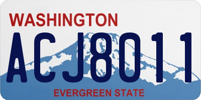 WA license plate ACJ8011