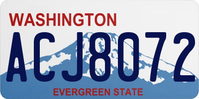 WA license plate ACJ8072