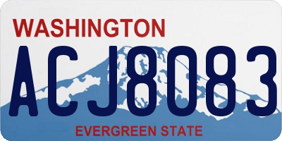 WA license plate ACJ8083