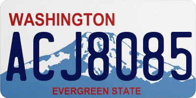 WA license plate ACJ8085
