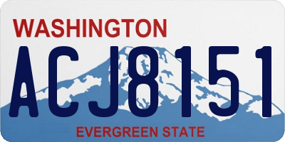 WA license plate ACJ8151