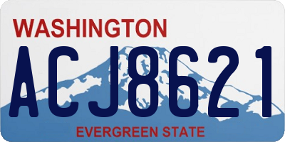 WA license plate ACJ8621