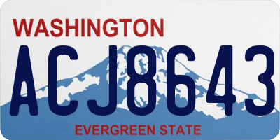 WA license plate ACJ8643