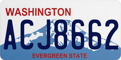 WA license plate ACJ8662