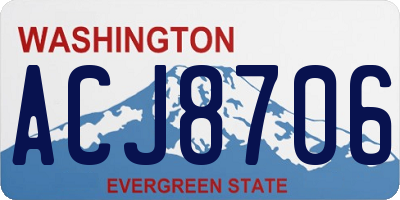 WA license plate ACJ8706