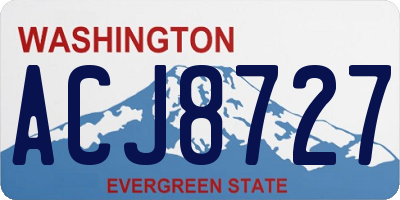 WA license plate ACJ8727