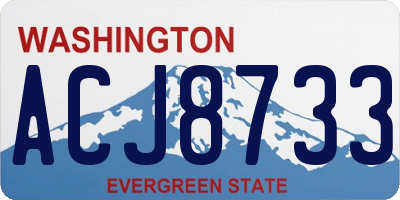 WA license plate ACJ8733