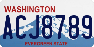 WA license plate ACJ8789
