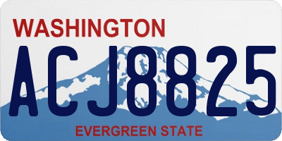 WA license plate ACJ8825