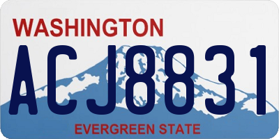 WA license plate ACJ8831