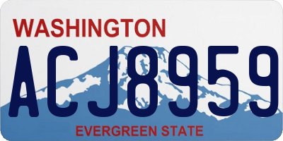 WA license plate ACJ8959