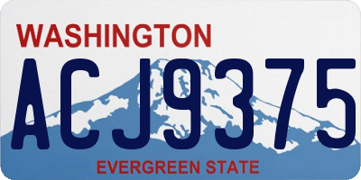 WA license plate ACJ9375