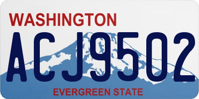 WA license plate ACJ9502