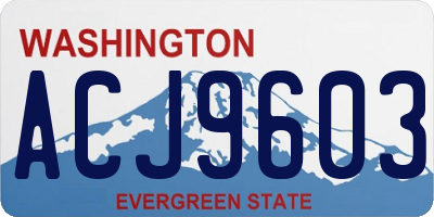 WA license plate ACJ9603