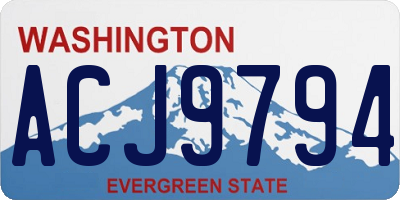 WA license plate ACJ9794