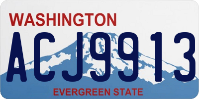 WA license plate ACJ9913