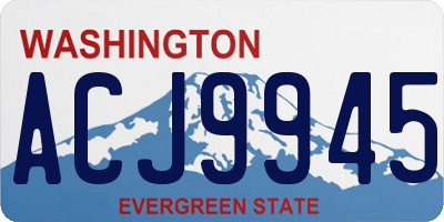 WA license plate ACJ9945
