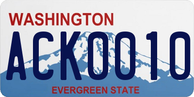 WA license plate ACK0010