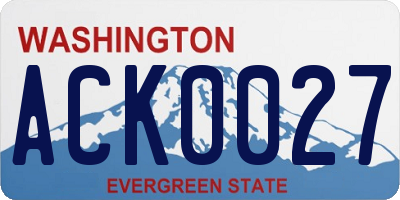 WA license plate ACK0027