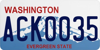 WA license plate ACK0035