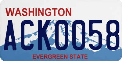 WA license plate ACK0058