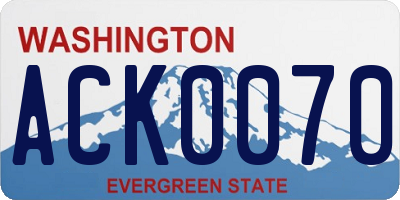 WA license plate ACK0070