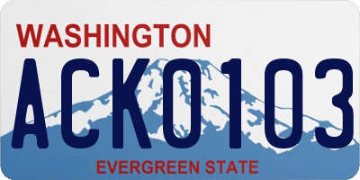 WA license plate ACK0103