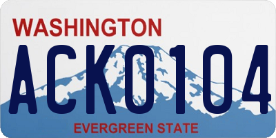 WA license plate ACK0104