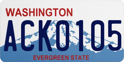 WA license plate ACK0105