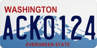 WA license plate ACK0124