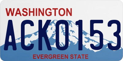 WA license plate ACK0153