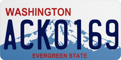 WA license plate ACK0169