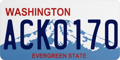 WA license plate ACK0170