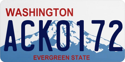 WA license plate ACK0172