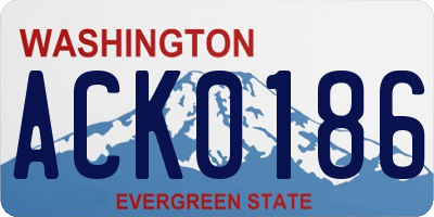 WA license plate ACK0186