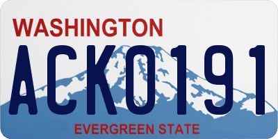 WA license plate ACK0191