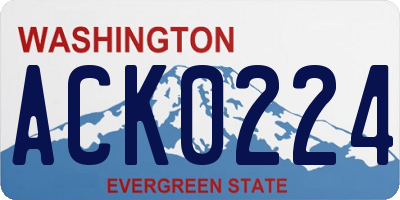 WA license plate ACK0224
