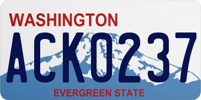 WA license plate ACK0237