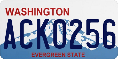 WA license plate ACK0256