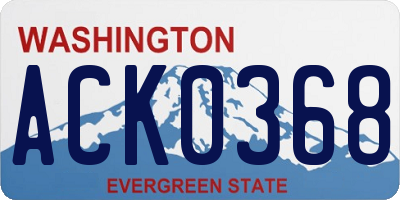WA license plate ACK0368